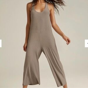 31. Beyond Yoga Relaxed Wide-Leg Jumpsuit in Birch Heather Taupe